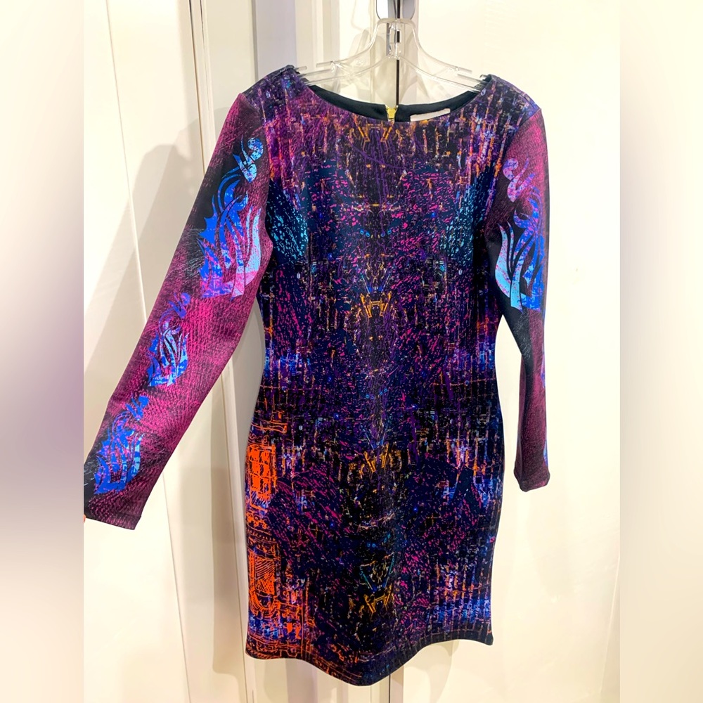 Sexy midi dress with neon design